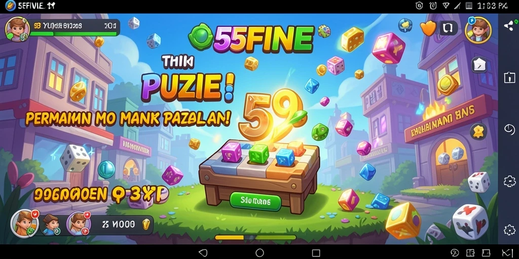 Tampilan gameplay 55FIVE dengan berbagai puzzle menarik.