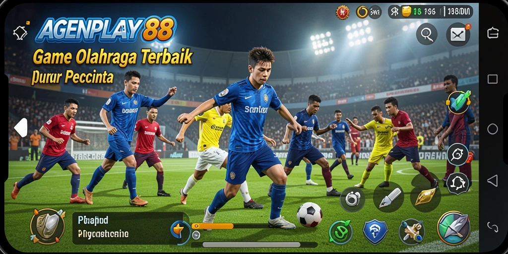 Screenshot utama AGENPLAY88 menampilkan momen seru dalam gameplay olahraga.
