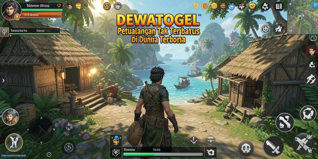 Screenshot gameplay DEWATOGEL menampilkan eksplorasi dunia yang luas.