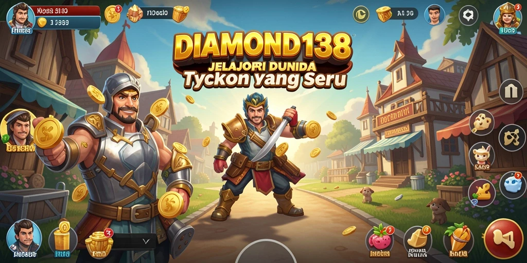 Tampilan gameplay seru dalam DIAMOND138 dengan elemen Tycoon.