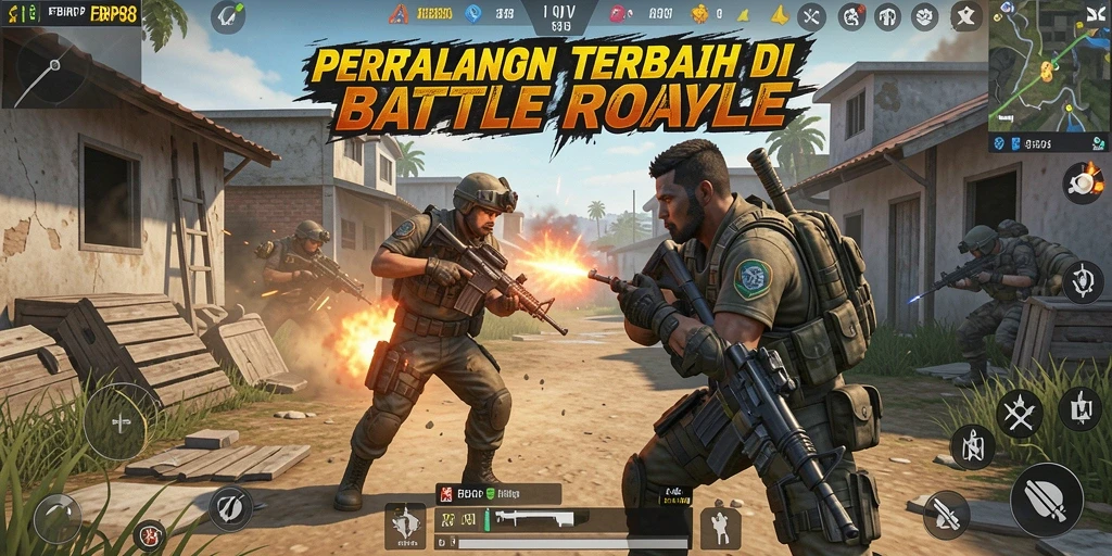 Screenshot FBRP88 menampilkan aksi seru pemain dalam pertempuran Battle Royale.