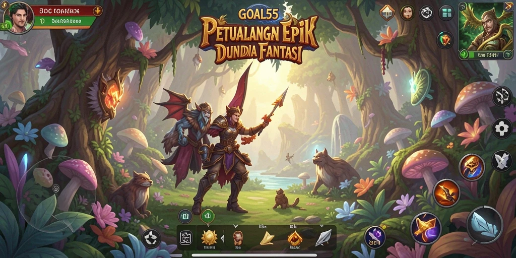 Tampilan gameplay menarik dari GOAL55 dengan aksi petualangan.