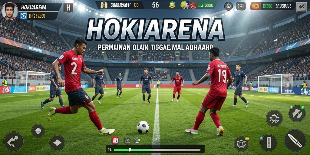 Tampilan gameplay seru HOKIARENA dengan aksi olahraga yang mendebarkan.
