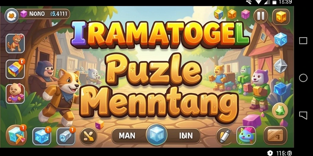 Tampilan gameplay menarik dari IRAMATOGEL dengan berbagai teka-teki.