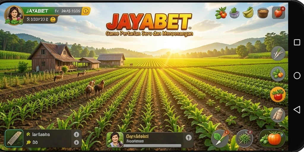 Screenshot JAYABET menampilkan petualangan seru dalam bertani.