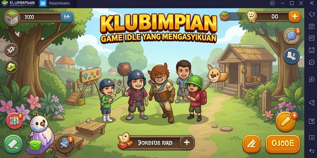 Tampilan gameplay KLUBIMPIAN yang menarik dan penuh warna.