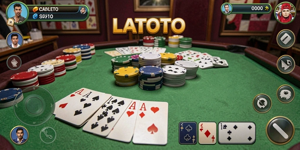 Tampilan gameplay LATOTO yang seru dan menarik dalam bermain Gaple.