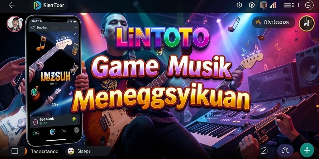Screenshot utama LINITOTO menunjukkan gameplay yang penuh warna dan dinamis.