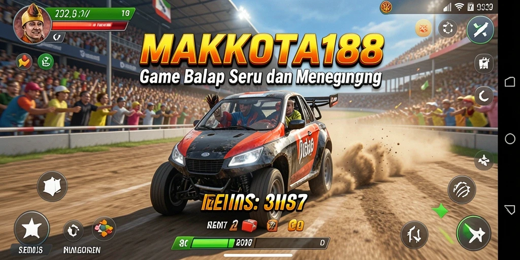 Screenshot gameplay MAHKOTA188 yang menampilkan balapan seru dan mendebarkan.