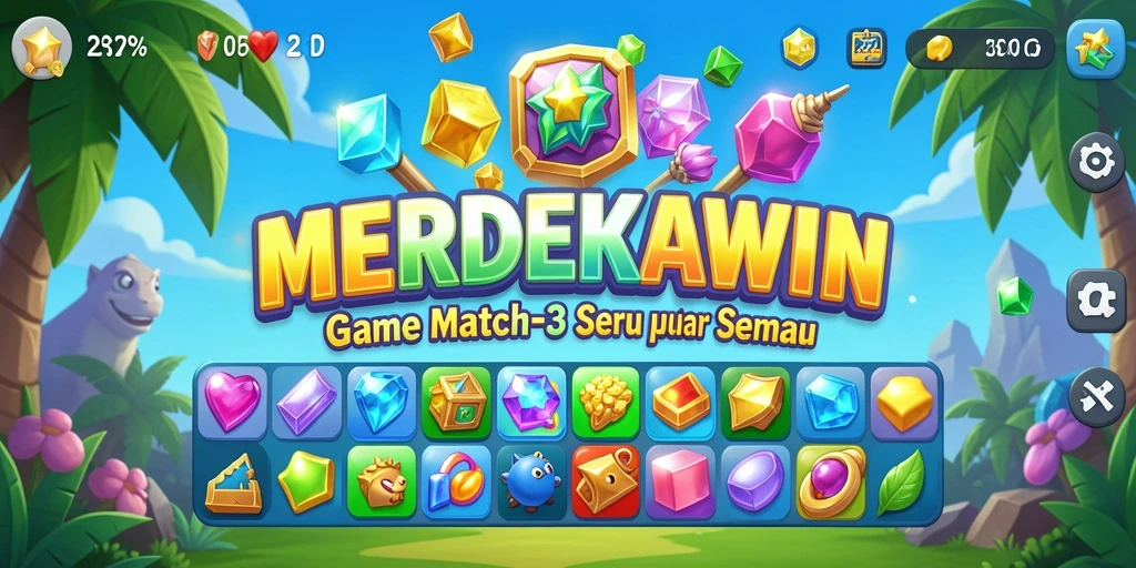 Tampilan gameplay seru dari MERDEKAWIN yang penuh warna.