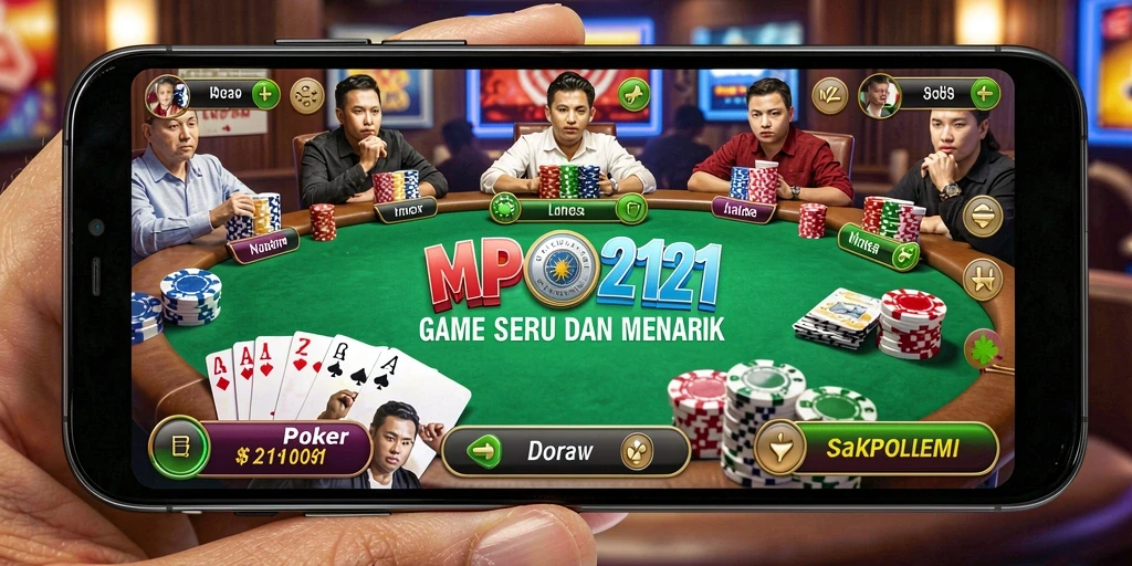 Tampilan gameplay Poker yang seru dan mendebarkan di MPO2121.