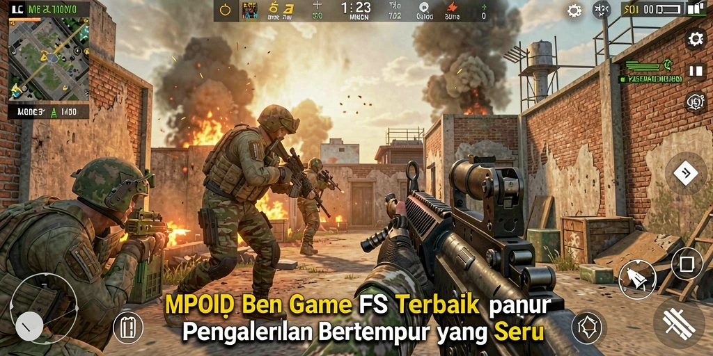 Screenshot MPOID menampilkan aksi tembak-menembak yang mendebarkan.