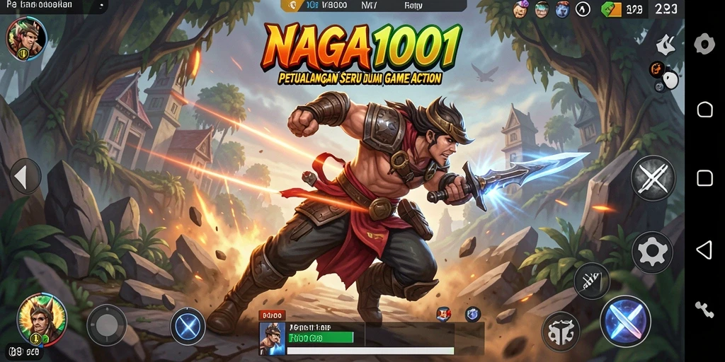 Screenshot NAGA1001 menampilkan aksi pertempuran yang intens.