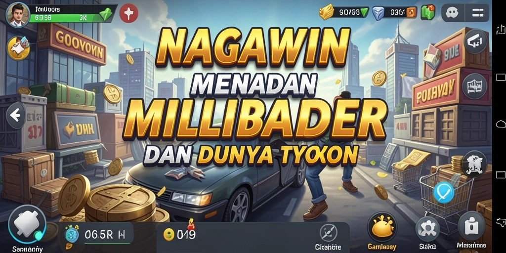 Tampilan menarik dari gameplay NAGAWIN yang menggambarkan keseruan menjadi pengusaha.