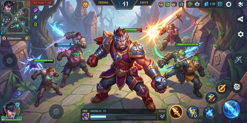Screenshot ODDIGO menunjukkan aksi seru dalam pertarungan MOBA.