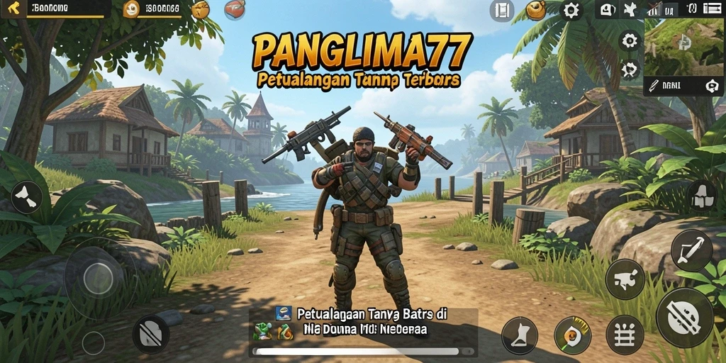 Screenshot menunjukkan eksplorasi mendalam dalam dunia terbuka PANGLIMA77.