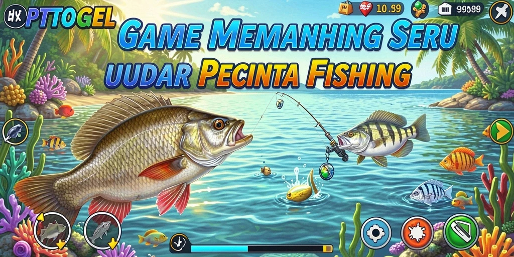 Tampilan gameplay menarik saat menangkap ikan di PTTOGEL.