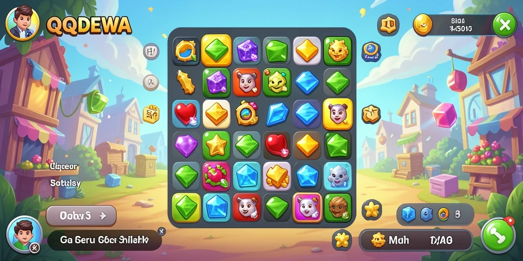 Tangkapan layar <strong>QQDEWA</strong> menampilkan keseruan gameplay Match-3 yang menantang.