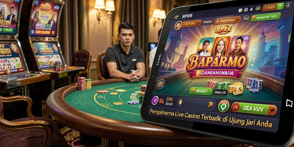 Screenshot gameplay RPRR menunjukkan suasana Live Casino yang mendebarkan.