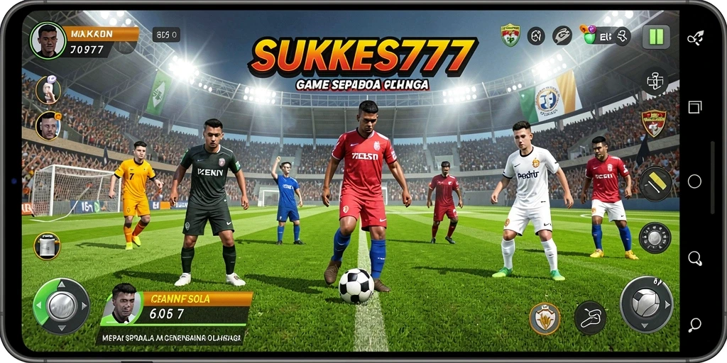 Tampilan gameplay yang mendebarkan dalam dunia sepak bola.