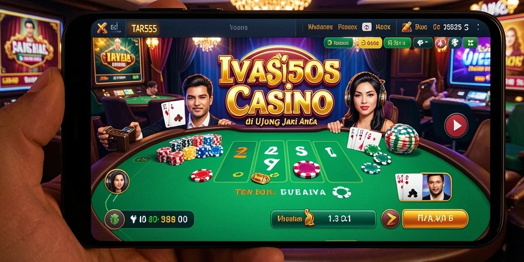 Menampilkan dealer langsung dalam permainan Live Casino yang seru.