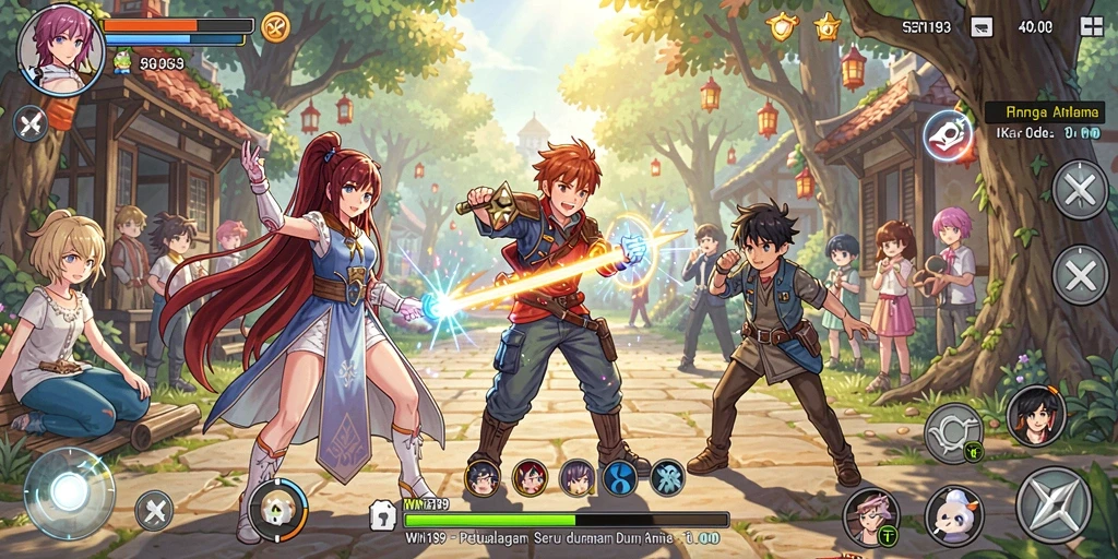 Tampilan menakjubkan dari gameplay di WIN199 dengan karakter anime yang ikonik.