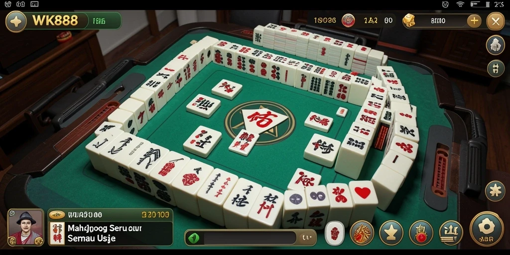 Tampilan gameplay WK888 yang menarik dan penuh warna dalam permainan Mahjong.