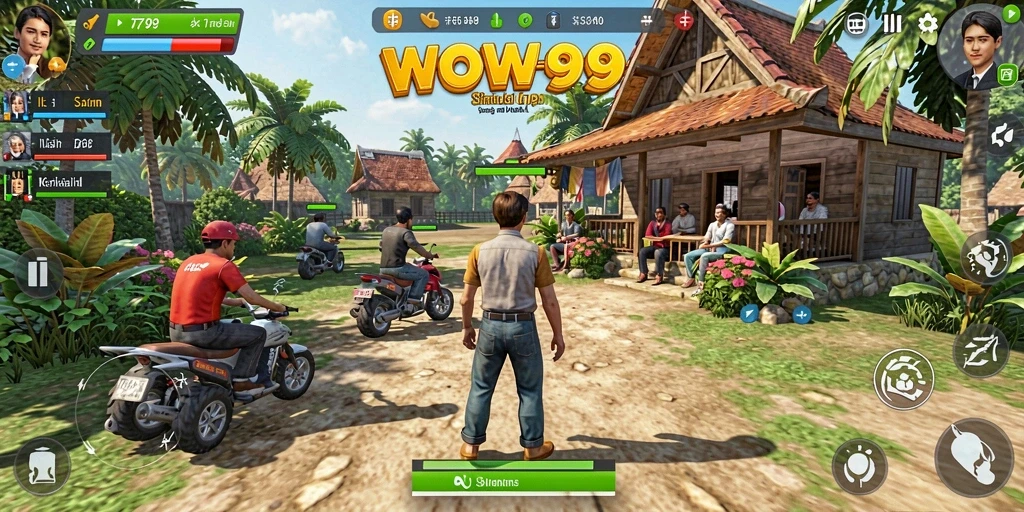 Screenshot WOW99 menampilkan gameplay simulasi yang mendalam dan interaktif.