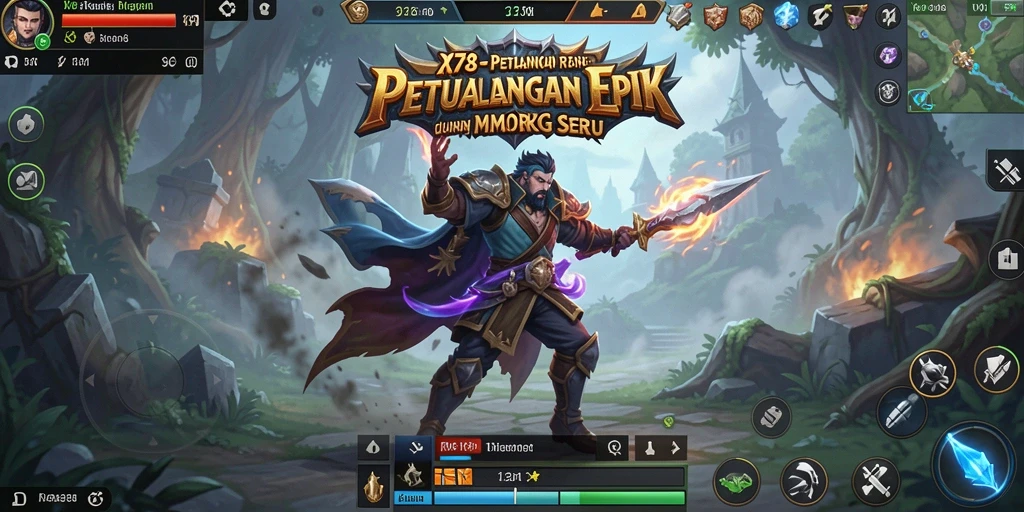 Screenshot gameplay X78 menampilkan aksi seru dalam pertandingan MMORPG.