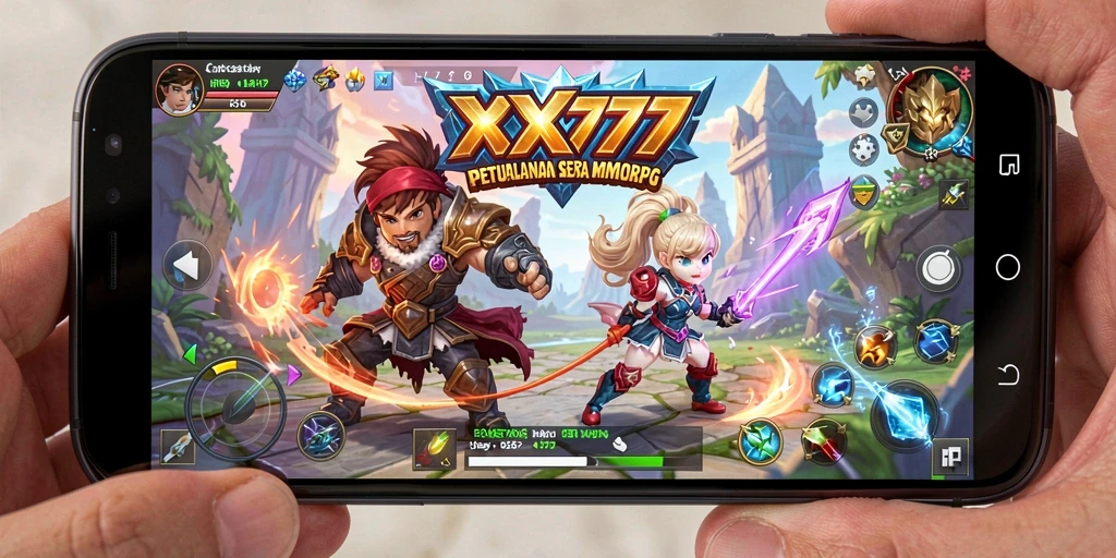 Tampilan seru dari gameplay MMORPG XXX777 yang menampilkan pertarungan epik.